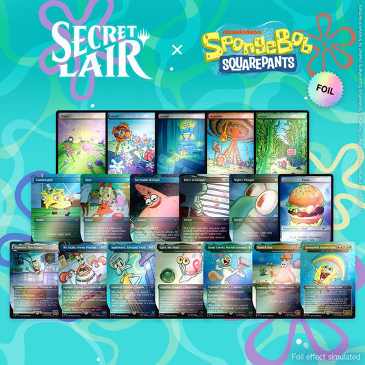 Secret Lair Drop: Our Boss is on Vacation Superdrop: Spongebob Squarepants Bundle - Rainbow Foil Edition - Secret Lair Drop Series (SLD)