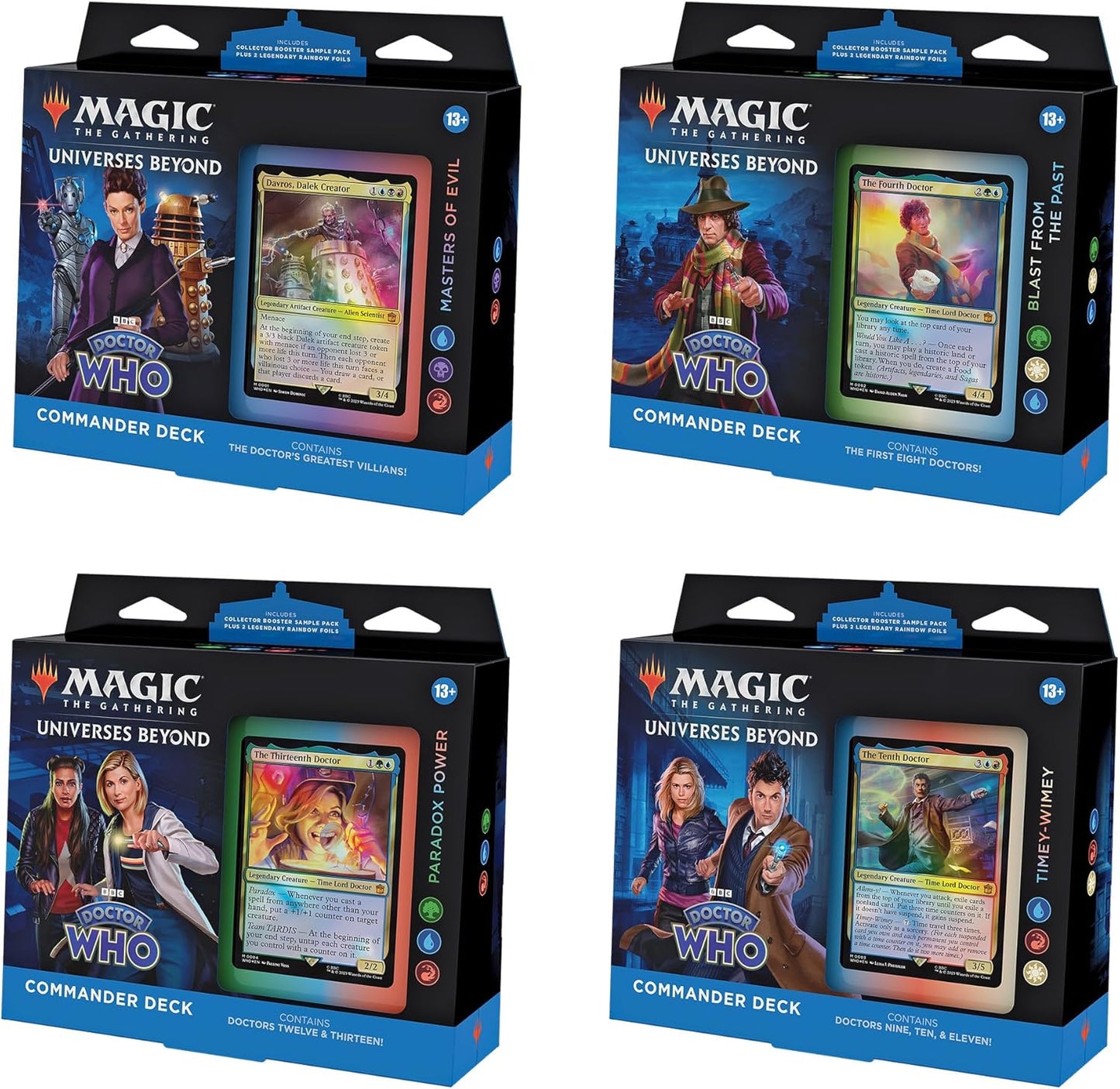 Magic: The Gathering Universes Beyond: Doctor Who Commander Deck Case (All 4 Decks)