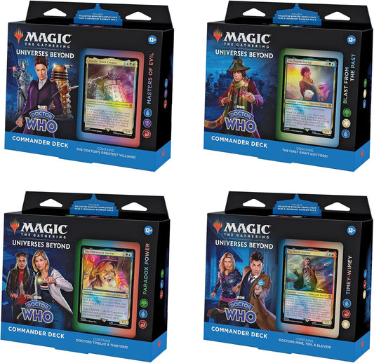 Magic: The Gathering Universes Beyond: Doctor Who Commander Deck Case (All 4 Decks)
